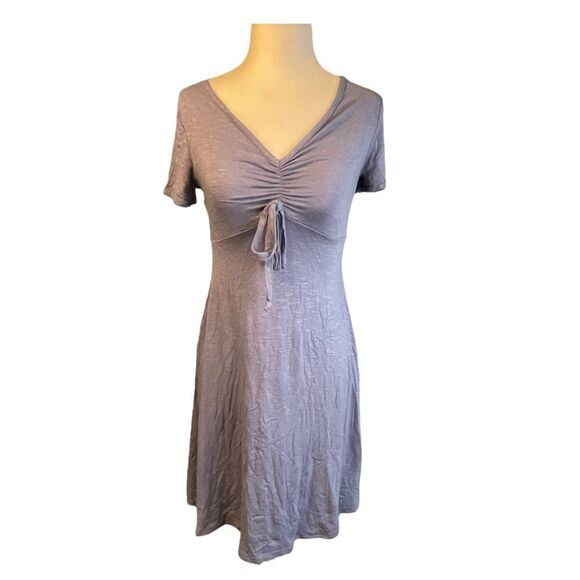 Olivia Rae Mini Dress Periwinkle Blue Fit n Flare Silky Soft Cinched Chest XS - Picture 1 of 6